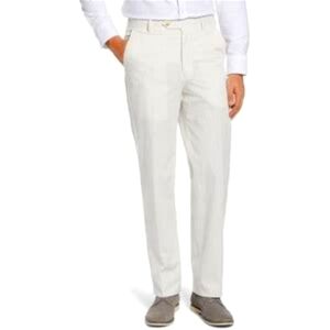 Berle Men's Flat Front Stripes Seersucker Pants, Open Hem, Size 42, New W/O Tags